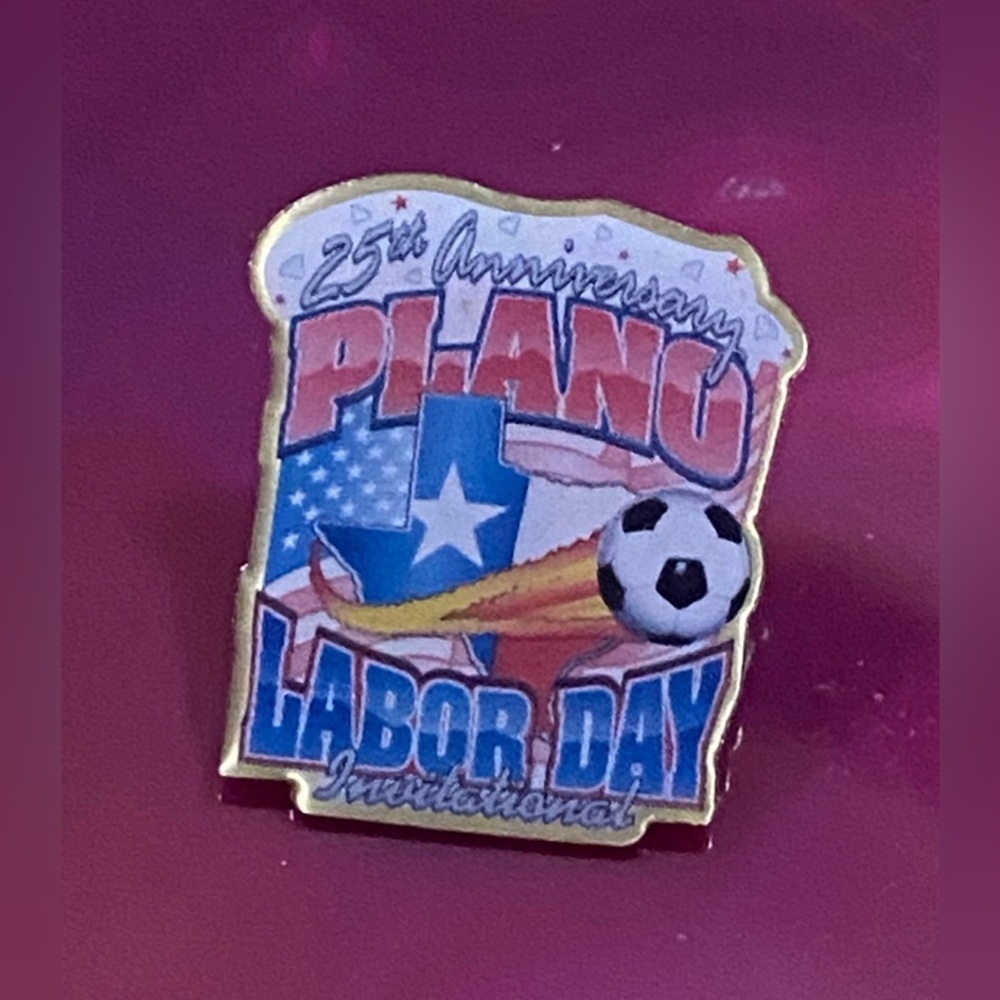 Vintage Plano Texas Labor Day Soccer Pin #9099